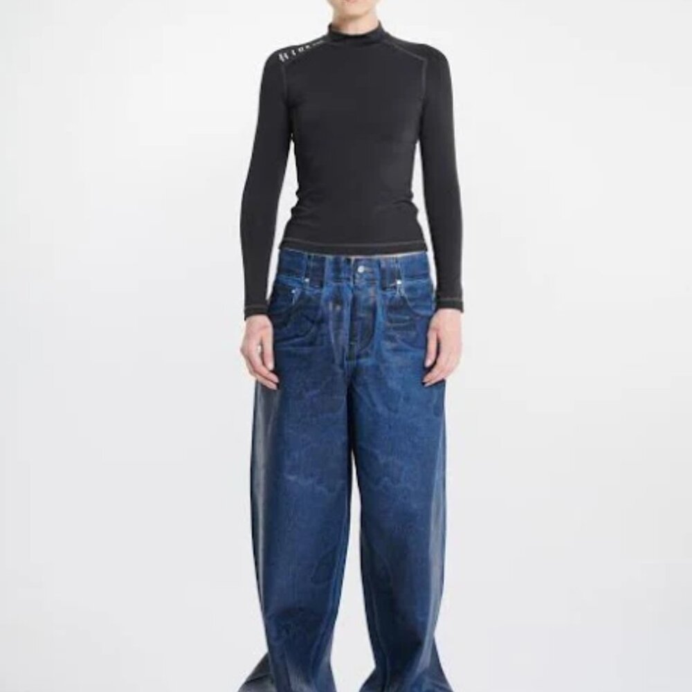 NWT Dion Lee Liquid Metal Logo Long Sleeve 6/Small